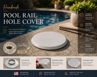 Pool Rail Hole Cover | PETG Deck Insert for Handrail Sockets