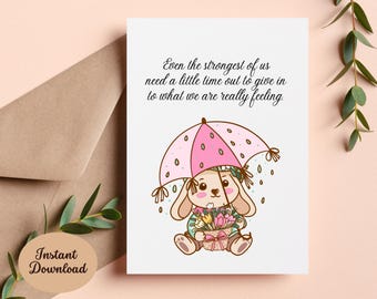 Encouragement Card: Mental Health Support (PDF Digital Download)