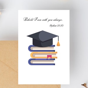 Carte religieuse de fin d'études, Carte édifiante, Carte de motivation, Carte de la promotion 2024, Carte imprimable, Diplômé du secondaire, Diplômé de l'université.