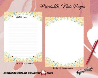 Printable Note Pages - Etsy