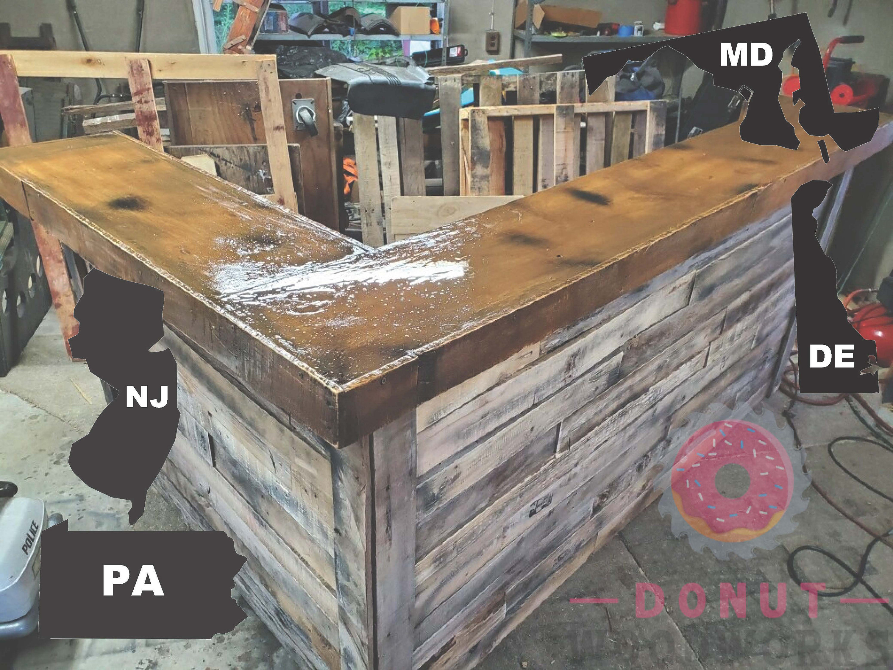 Reclaimed Pallet Wood Bar / Barnwood Bar / Custom Bar / Etsy