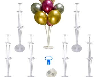 6 Sets Balloon Stand Kit, Table Balloon Stand Holder, Reusable Centerpiece with Base for Birthday Decorations, Party