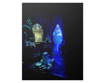 Haunted Mansion Ghost Bride, Attic: Disneyland Photography Satin Poster