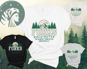 Camiseta de Forks Washington / Inspirada en la saga Crepúsculo, Rainiest Town