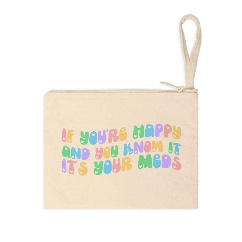 It's your Meds Cotton Zippered Bag | Medication pouch | Travel small zippered bag| Toiletries Cosmetics image 5