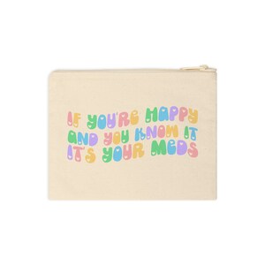 It's your Meds Cotton Zippered Bag | Medication pouch | Travel small zippered bag| Toiletries Cosmetics image 6
