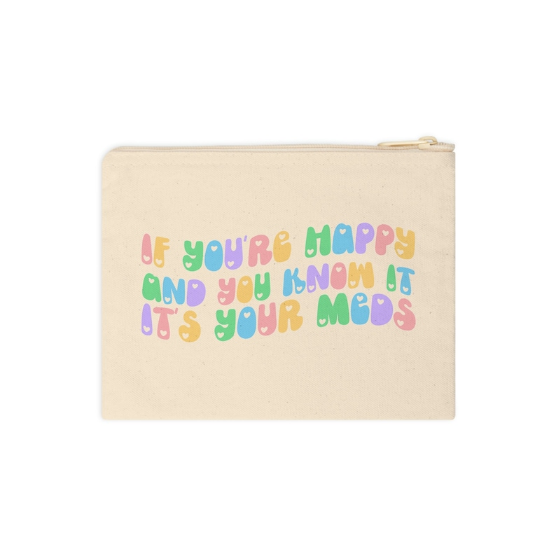 It's your Meds Cotton Zippered Bag | Medication pouch | Travel small zippered bag| Toiletries Cosmetics image 6