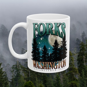 Forks, Washington Est. 1945 Mug - Twilight-Inspired Souvenir | 11oz or 15oz