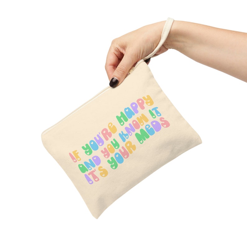 It's your Meds Cotton Zippered Bag | Medication pouch | Travel small zippered bag| Toiletries Cosmetics image 4