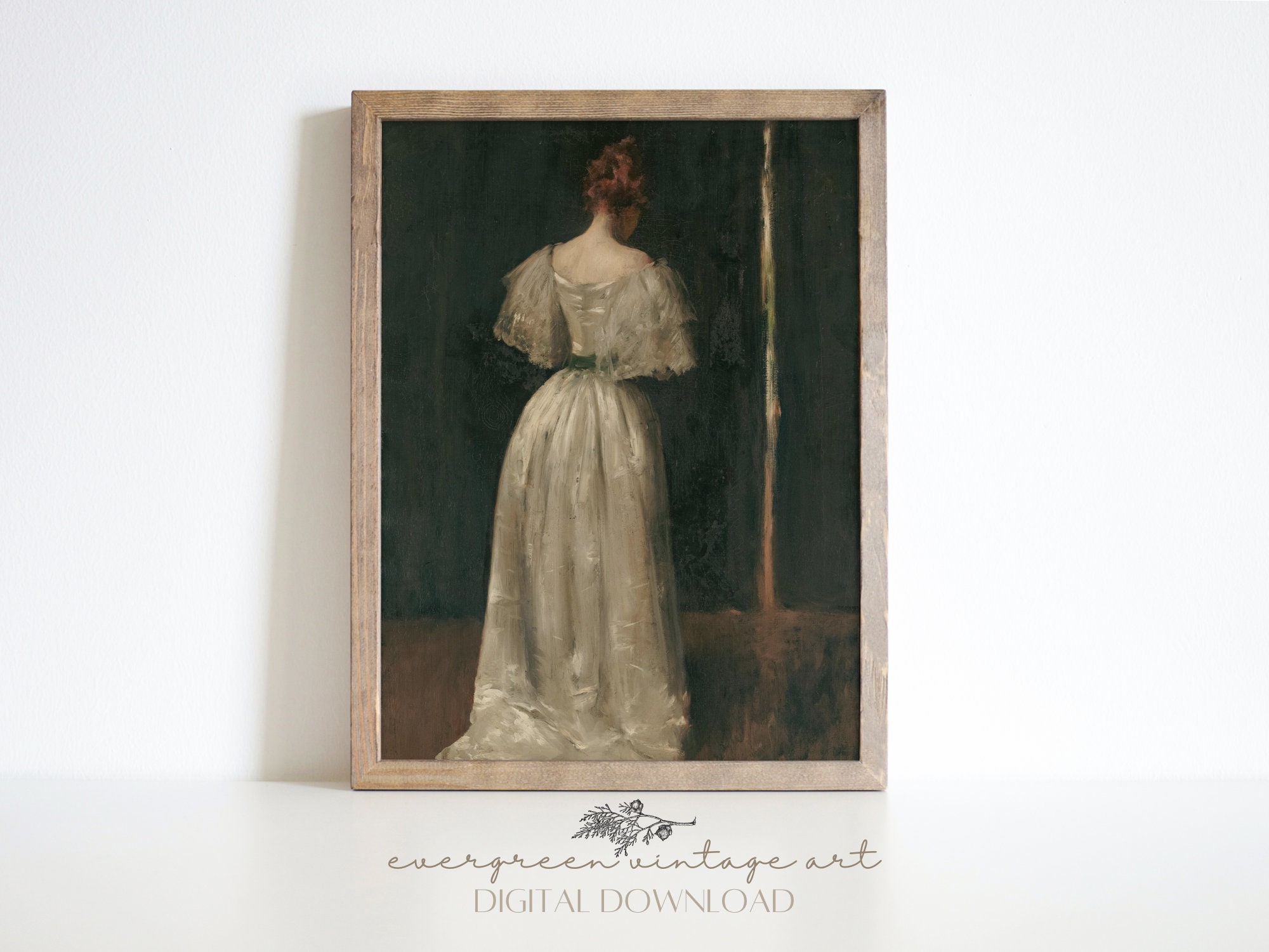 Victorian Woman Portrait Print | Vintage Moody Dark Academia ...