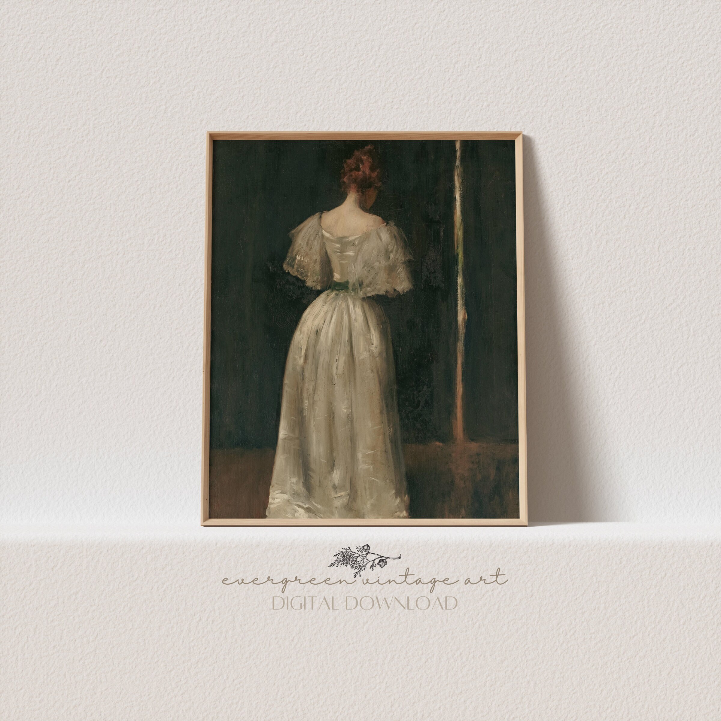 Victorian Woman Portrait Print | Vintage Moody Dark Academia ...