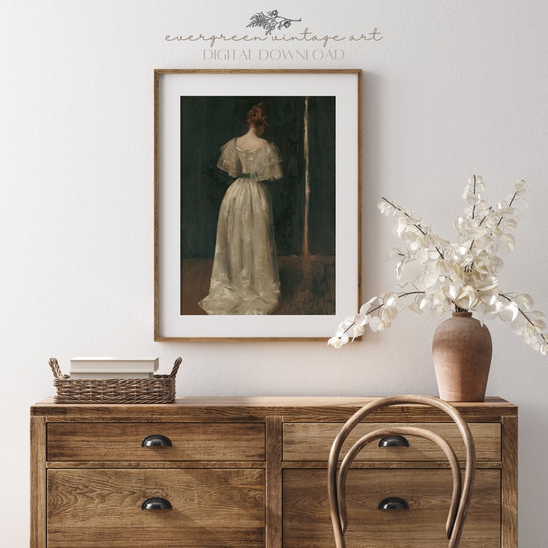 Victorian Woman Portrait Print | Vintage Moody Dark Academia ...