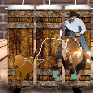 Rodeo Calf Roper mit rostigem Holzfass Hintergrund, PNG Digital Download Only, 300 DPI, Sublimation Tumbler Wrap, Kalb, Pferd, Cowboy