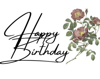 Printable Happy Birthday Greeting Card Download PDF JPG PNG | Etsy