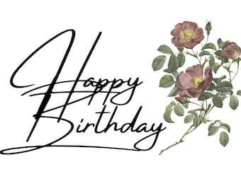 Printable Happy Birthday Greeting Card Download PDF JPG PNG | Etsy