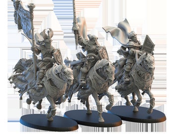 Breton Knights Cavalry: 32mm ABS-Like Resin Miniature for Tabletop RPG