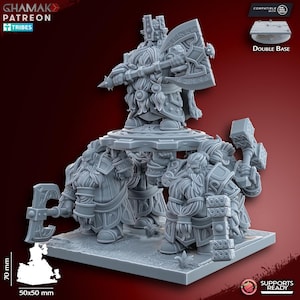 Dwarf Army - Dwarven Lord on shield by Ghamak | Resin Fantasy Army for Tabletop Wargaming & RPGs