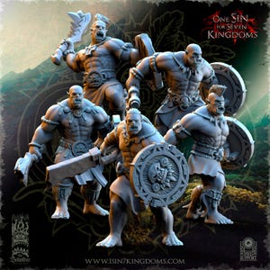 Orc Warriors - Infantry orcs Miniatures | Tabletop Gaming 32mm | 14k ABS-Like Resin