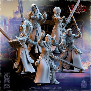 High Elf Wizards: 32mm Resin Miniatures for Tabletop Gaming