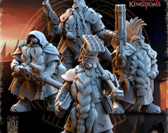 Dwarven Engineers | OPR Dwarf Guilds Engineers | 32mm Resin for Kings of War & Oathmark