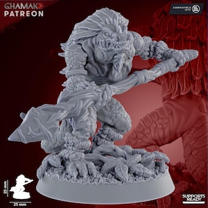 Miniaturas de Hombres Lagarto Sacerdote Geck&#39;o - Ghamak / Chamán Místico Miniatura para juegos de rol, juegos de guerra y aventuras de mesa