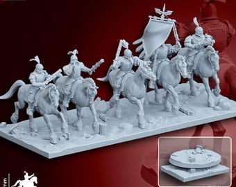 Empire Miniatures - Handgunners Cavalry Squad by Ghamak – Empire of Man Army Models for RPG & Wargaming