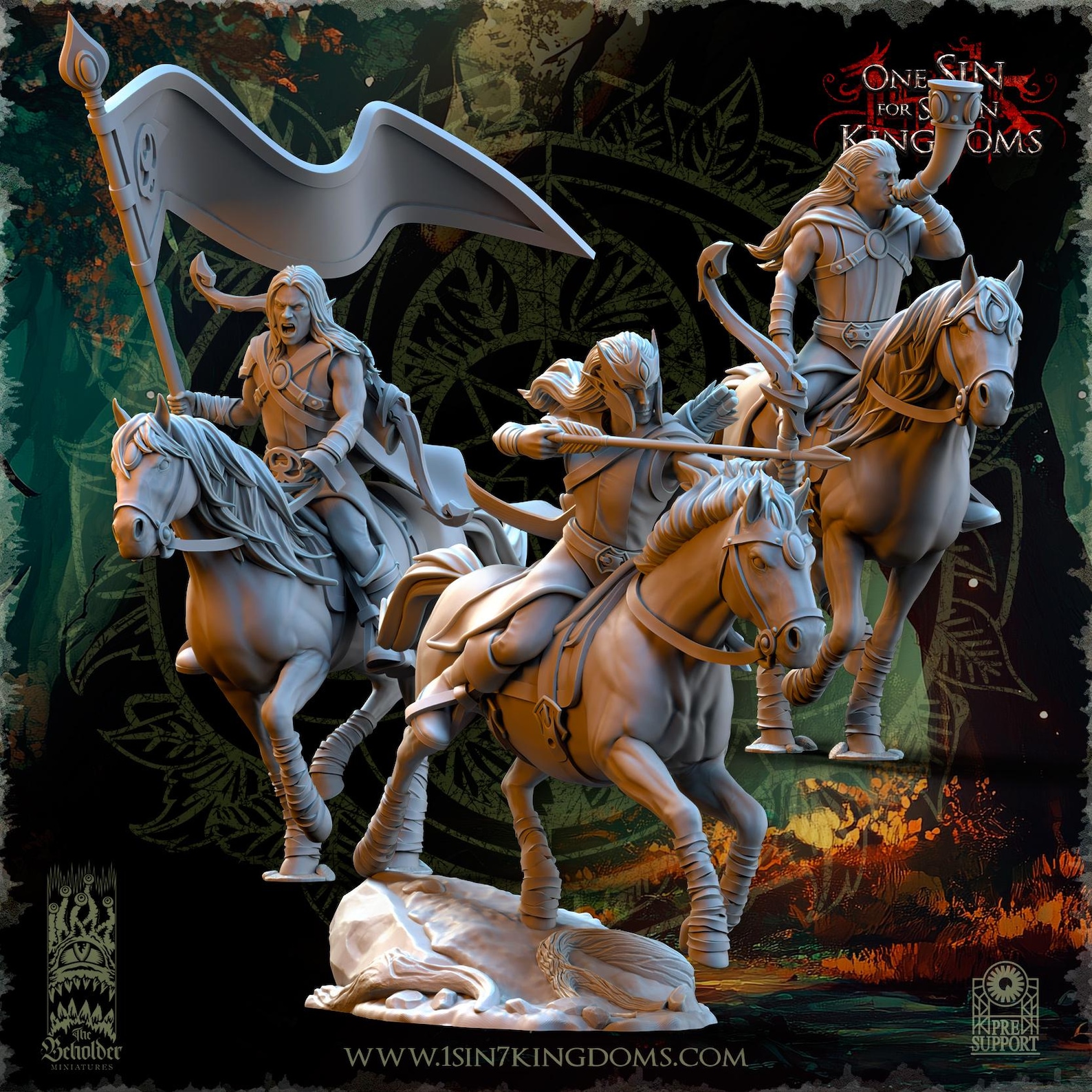Wood Elf Forest Riders | OPR Sylvan Light Cavalry | 32mm Miniatures ...