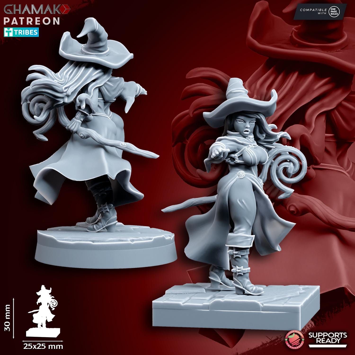 Empire Miniatures - Mage Pinup Miniature by Ghamak for RPG & Wargaming | Empire of Man Army Model Figurine