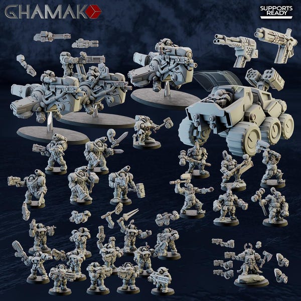 Space Dwarves Miniatures Starter Bundle - Ghamak - 32mm RPG Wargaming