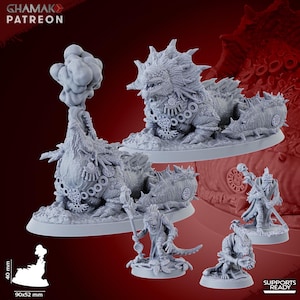 Lizardmen Miniatures Pyrosalamander - Ghamak / Figura de Wargaming de 32 mm / Resina duradera similar al ABS de 14k
