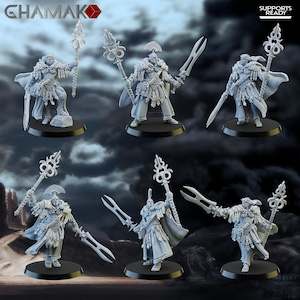 Eternals Miniatures Evocator Wizards Squad | Fantasy RPG Models | 32mm Scale by Ghamak | Painter-Ready Spartancast models