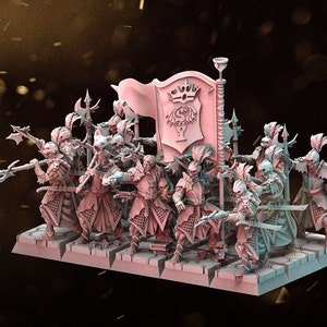 Squadra di fanteria vampiro alabardiere / Fanteria vampiro / Resina tipo ABS 14k / Miniatura da 32 mm