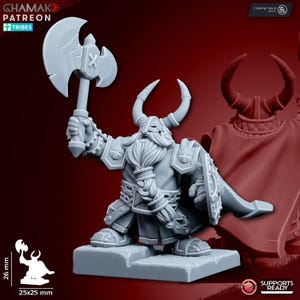 Dwarves - Thane Dwarf Lord by Ghamak | Dwarven Miniatures for RPG & Wargaming | 14k ABS-Like Resin