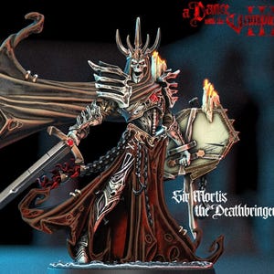 Miniatura de Lich, escala de 32 mm, resina ABS gris para juegos de mesa D&D.