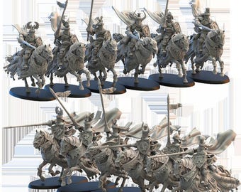 Bretonische Ritterkavallerie: 32 mm Miniatur aus ABS-ähnlichem Kunstharz für Tabletop-Rollenspiele