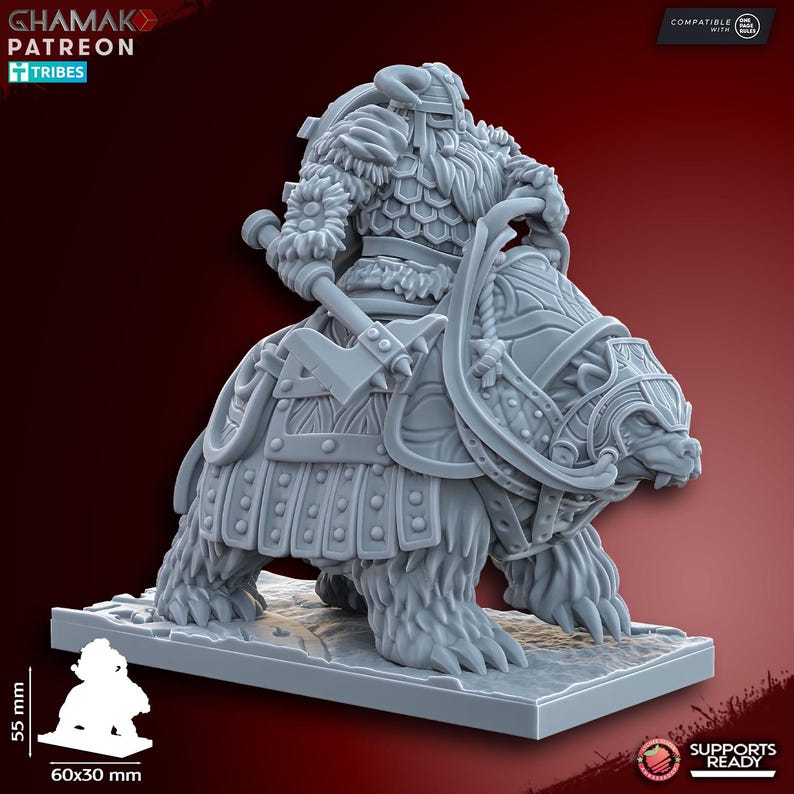 Dwarven Bear Riders: 25mm Miniatures RPG Wargaming - Etsy