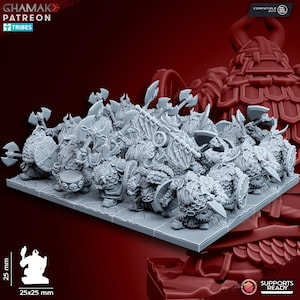 Dwarves - Heavy Infantry Dwarven Miniatures Squad by Ghamak | Dwarf Army Models for RPG & Wargaming