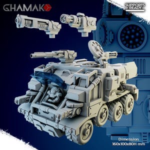 Space Dwarves Land Fortress - Ghamak | 32mm Miniature for RPG and Wargaming | 14k ABS-Like Resin