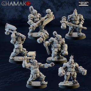 Space Dwarves Berserkers - Ghamak | 32mm Miniatures for RPG and Wargaming | 14k ABS-Like Resin