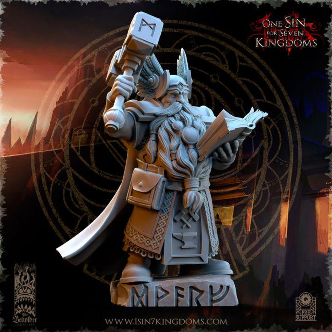 Dwarven Rune Smith - Kromnir | OPR Dwarf Guilds Rune Master | 32mm ...