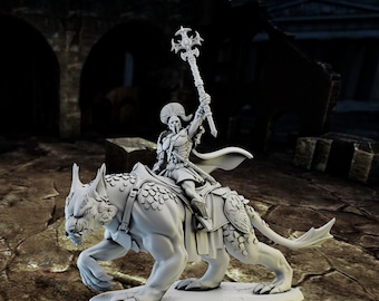Eternals Mounted Evocator Wizard : 32mm Miniature Fantasy RPG Models
