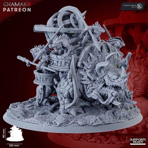 Lizardmen Miniatures Stargear (Portal) Carrier - Ghamak - Majestuosa criatura lagarto con Portal / Wargaming y aventuras de mesa