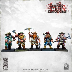 Mineros Enanos – Infantería Enana para Wargaming (Escala 32 mm) Modelos de resina ABS de 14k