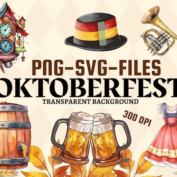 Oktoberfest Clip Art Watercolor Oktoberfest Inivitation Beer Fest German Shindig Watercolor Clip art October Festival Clip Art German Party