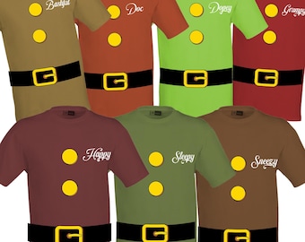 Snow White & The Seven Dwarfs 7 Piece Set Costume Digital Files - Design Files - Cricut - SVG - Silhouette Cameo - PNG - EpS - PDF - DxF