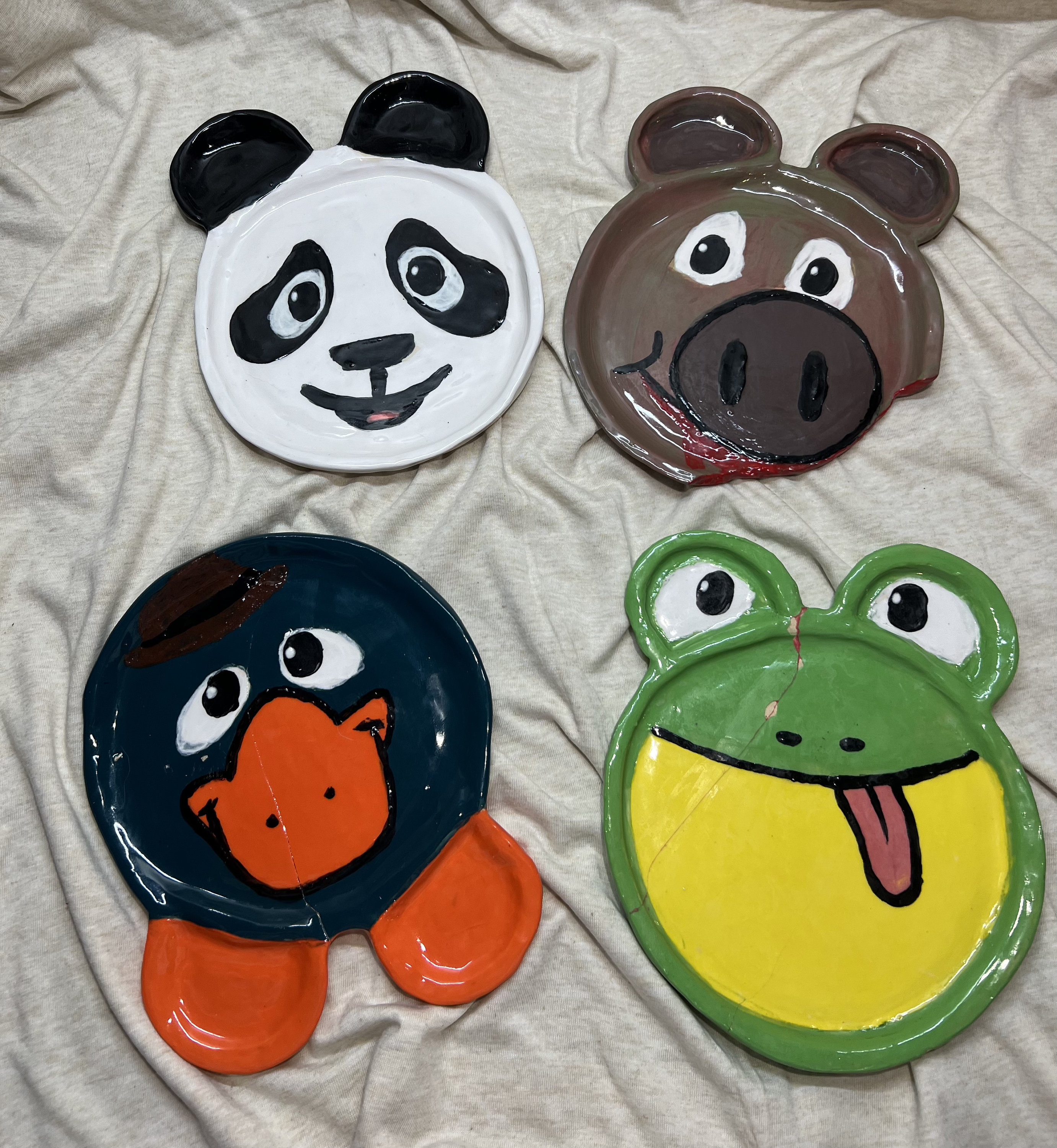 Animal Ceramic Plate Etsy