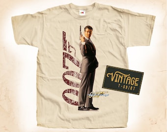 Camiseta con póster de la película Agente 007 V1 en color natural para hombre, impresión digital, todas las tallas: XS, S, M, L, XL, 2XL, 3XL, 4XL, 5XL.