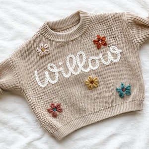 Add a small flower/small design to hand embroidered sweater