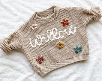 Add a small flower/small design to hand embroidered sweater