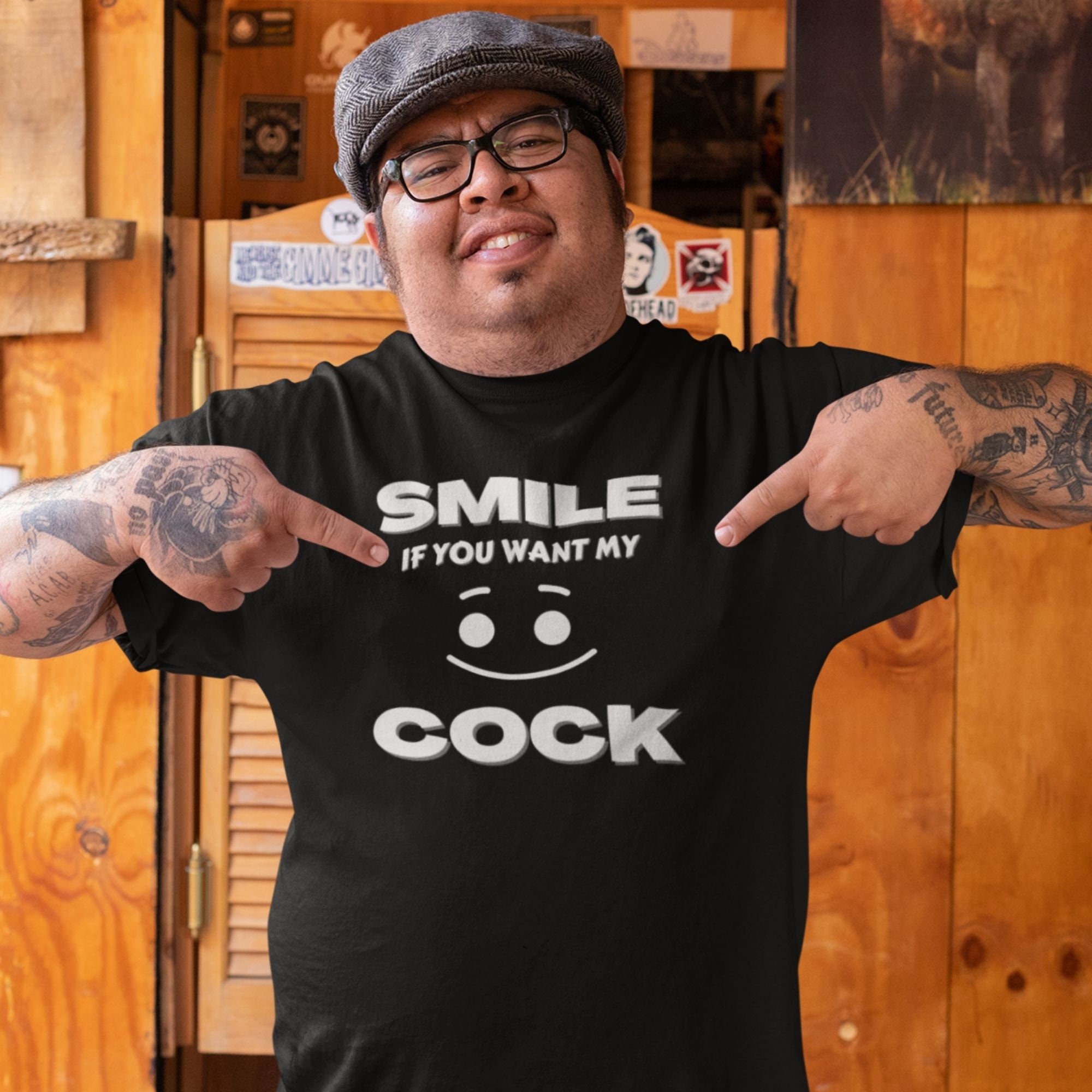 Smile If You Want My Cock T-shirt Funny Cock Shirts for Porn Pic Hd